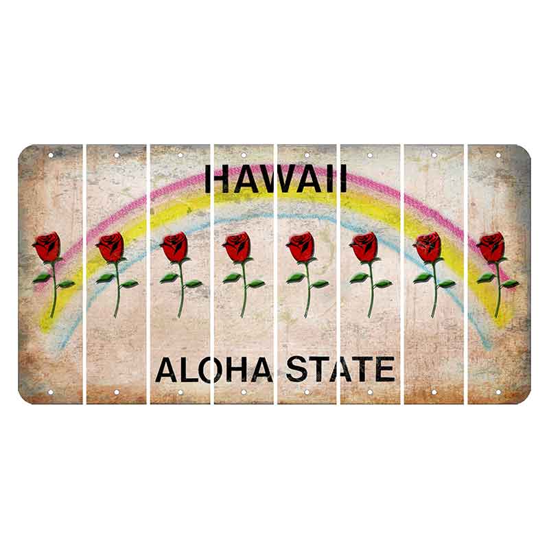 Hawaii Rainbow Cut License Plate Strips (Set of 8)