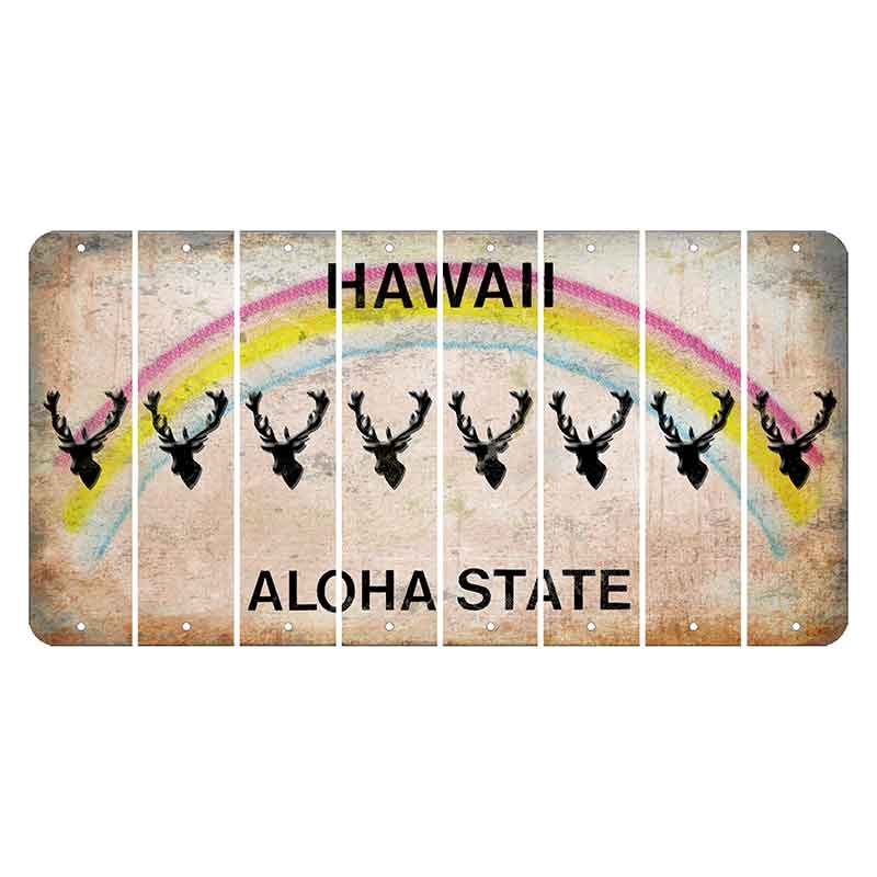 Hawaii Rainbow Cut License Plate Strips (Set of 8)