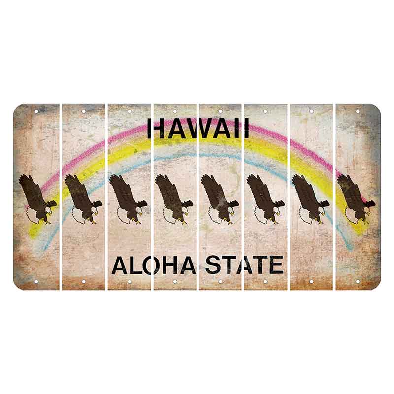 Hawaii Rainbow Cut License Plate Strips (Set of 8)