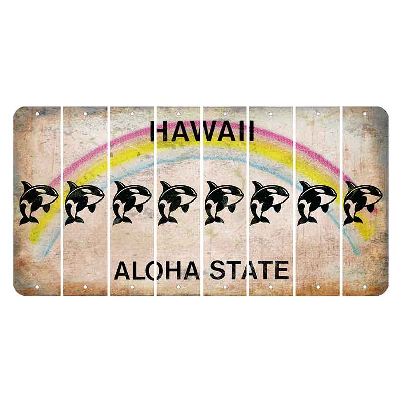 Hawaii Rainbow Cut License Plate Strips (Set of 8)