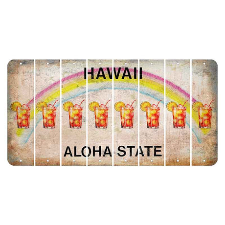 Hawaii Rainbow Cut License Plate Strips (Set of 8)