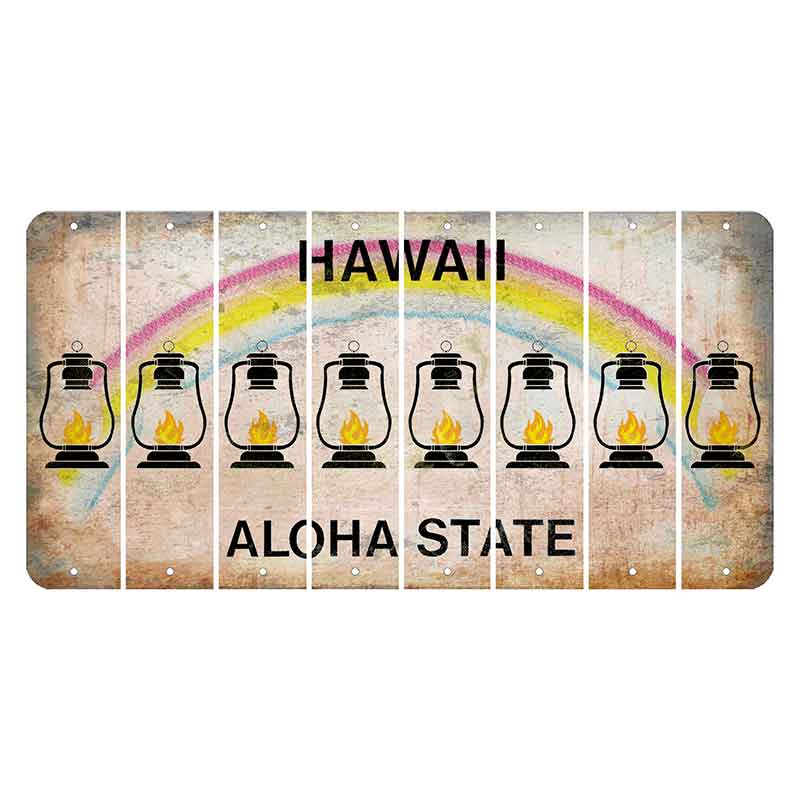 Hawaii Rainbow Cut License Plate Strips (Set of 8)