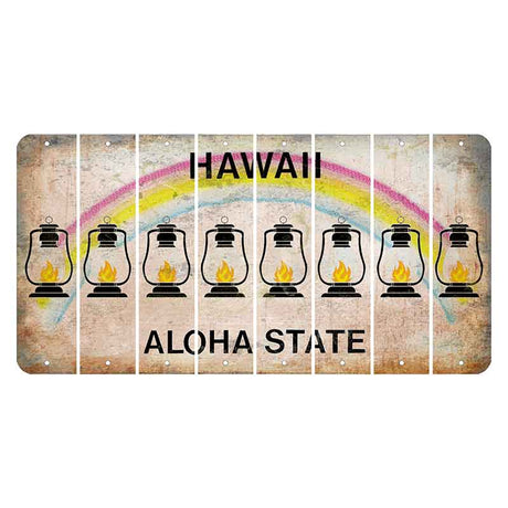 Hawaii Rainbow Cut License Plate Strips (Set of 8)