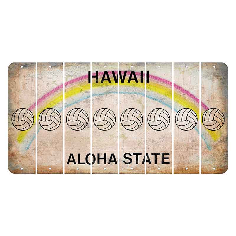 Hawaii Rainbow Cut License Plate Strips (Set of 8)