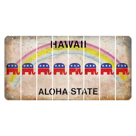 Hawaii Rainbow Cut License Plate Strips (Set of 8)