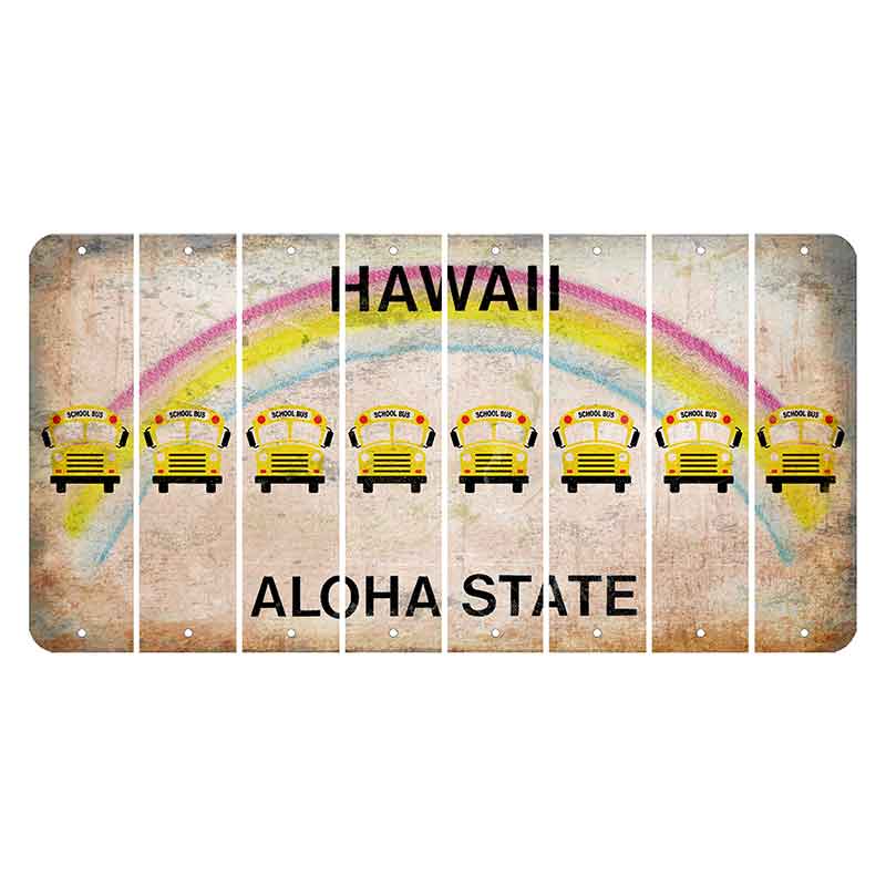 Hawaii Rainbow Cut License Plate Strips (Set of 8)