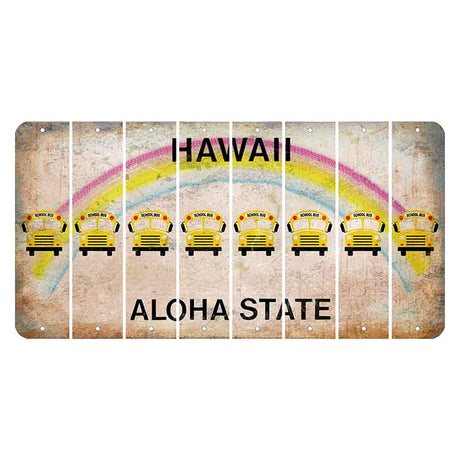 Hawaii Rainbow Cut License Plate Strips (Set of 8)