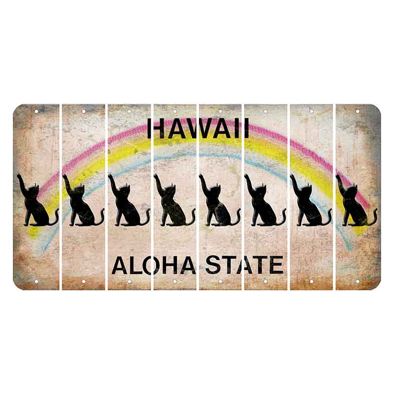 Hawaii Rainbow Cut License Plate Strips (Set of 8)