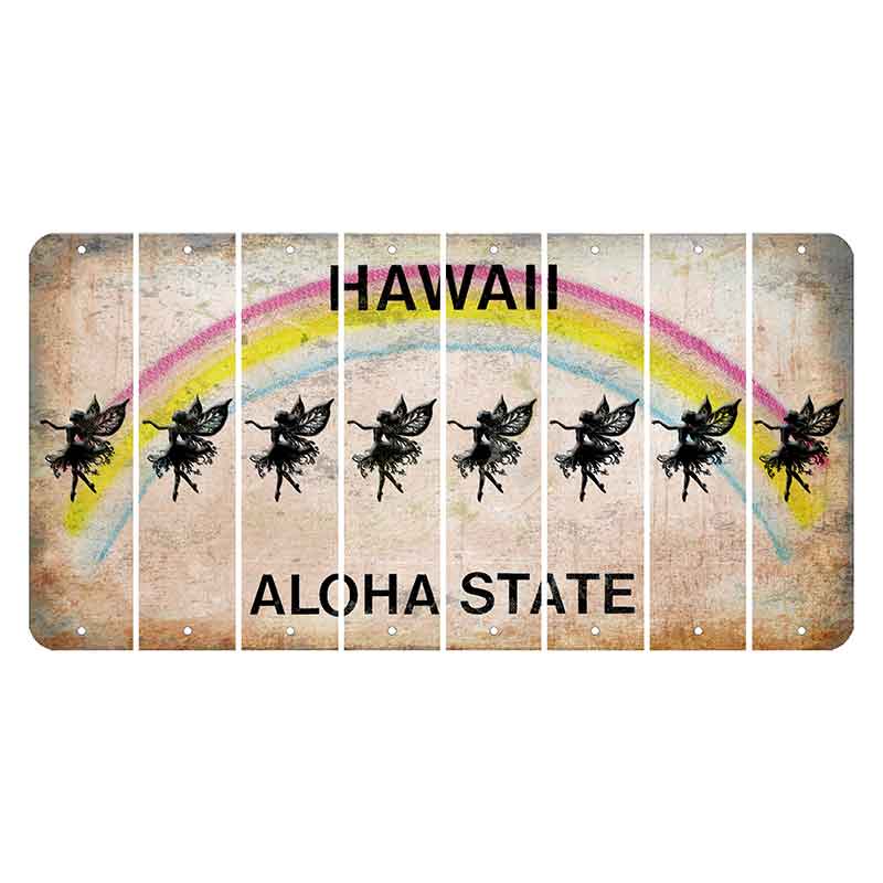 Hawaii Rainbow Cut License Plate Strips (Set of 8)