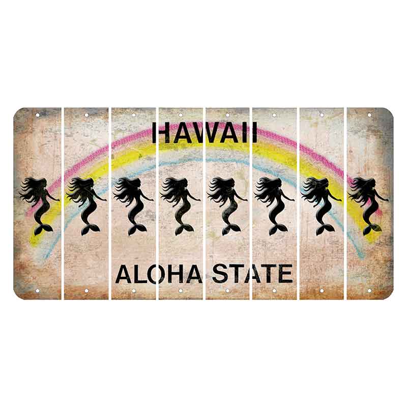 Hawaii Rainbow Cut License Plate Strips (Set of 8)