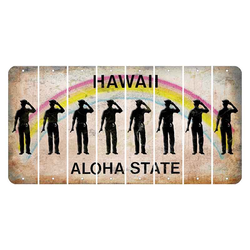 Hawaii Rainbow Cut License Plate Strips (Set of 8)