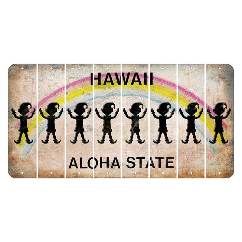 Hawaii Rainbow Cut License Plate Strips (Set of 8) Elf
