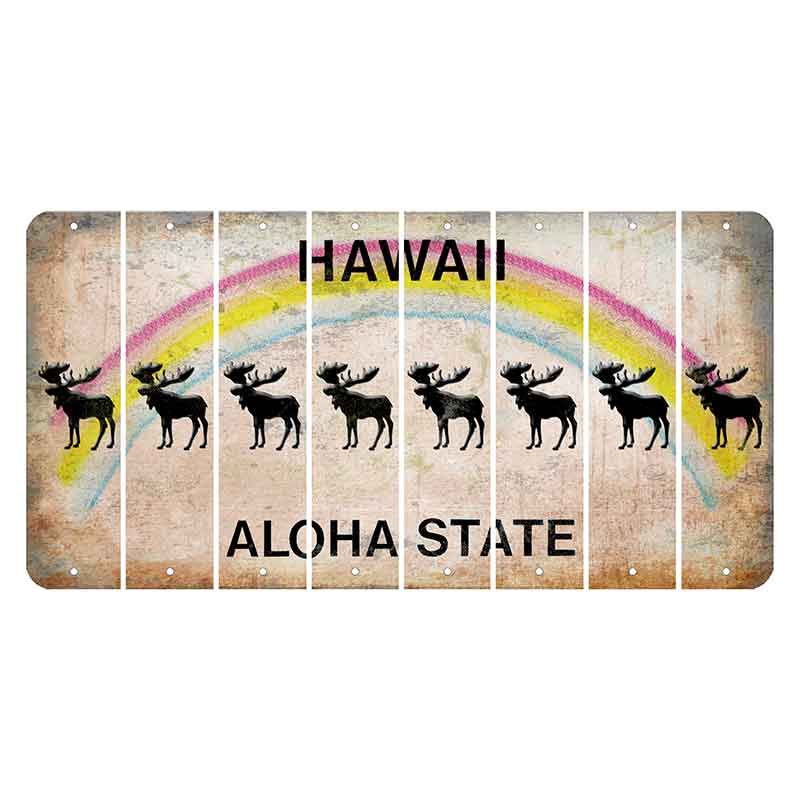 Hawaii Rainbow Cut License Plate Strips (Set of 8) Monkey