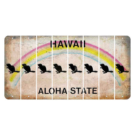 Hawaii Rainbow Cut License Plate Strips (Set of 8)