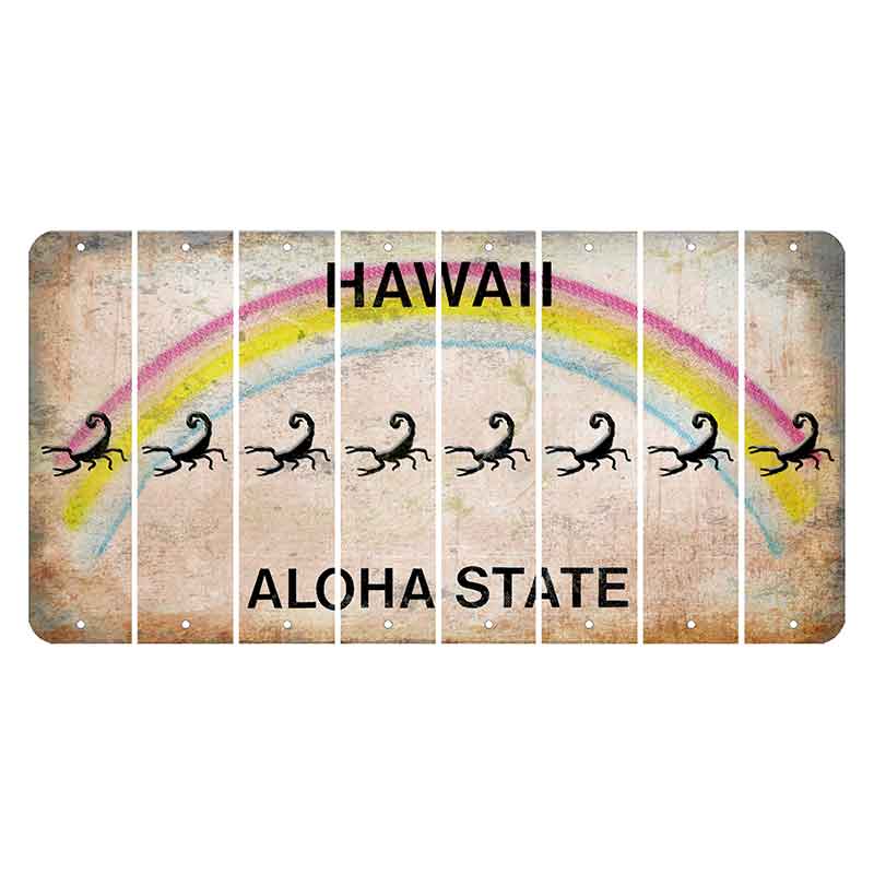 Hawaii Rainbow Cut License Plate Strips (Set of 8)