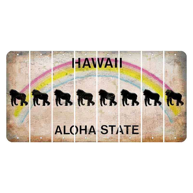 Hawaii Rainbow Cut License Plate Strips (Set of 8)