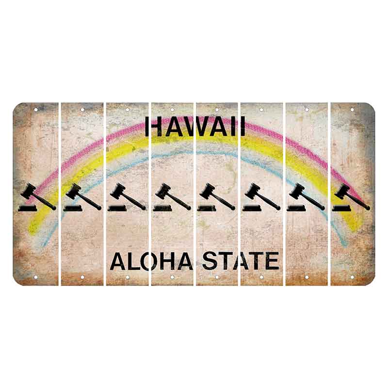 Hawaii Rainbow Cut License Plate Strips (Set of 8)