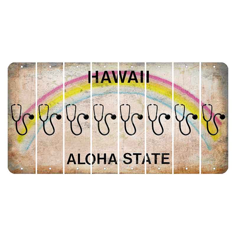 Hawaii Rainbow Cut License Plate Strips (Set of 8)