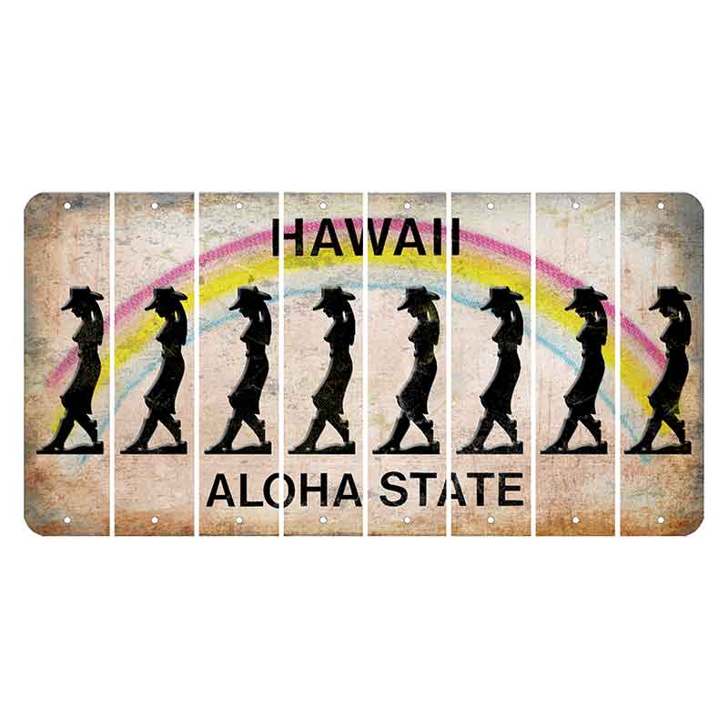 Hawaii Rainbow Cut License Plate Strips (Set of 8)