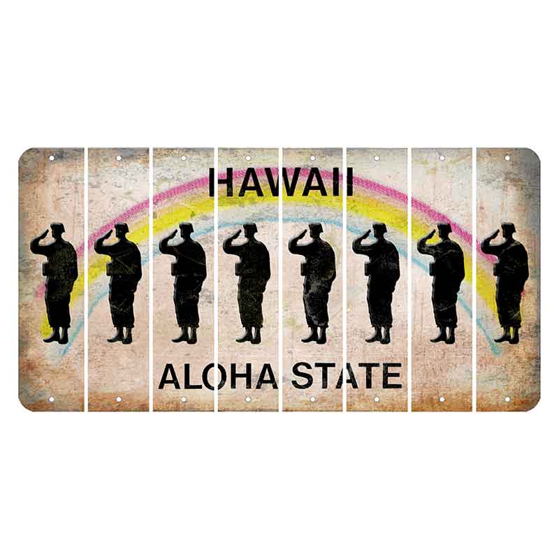 Hawaii Rainbow Cut License Plate Strips (Set of 8)