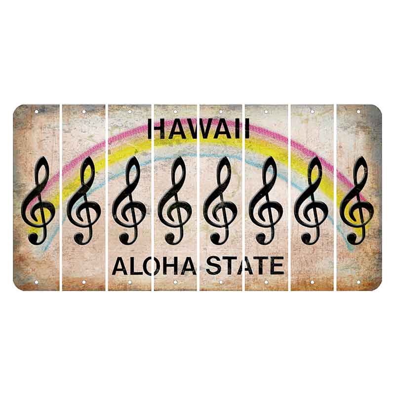 Hawaii Rainbow Cut License Plate Strips (Set of 8)