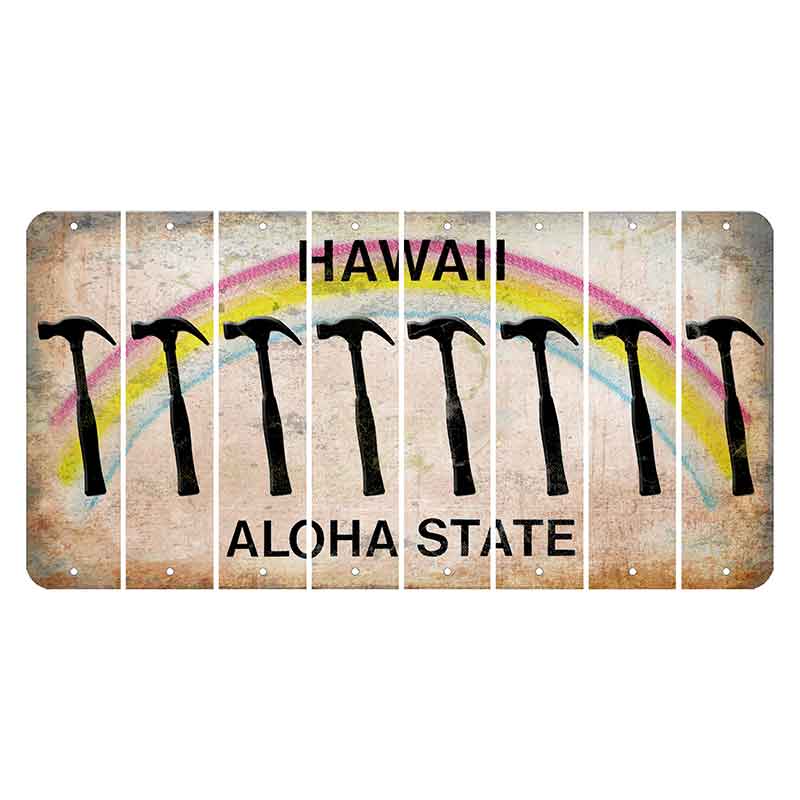 Hawaii Rainbow Cut License Plate Strips (Set of 8) Hammer