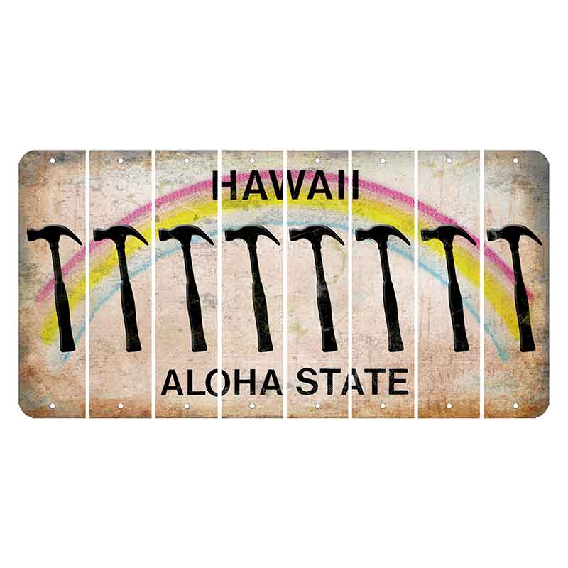 Hawaii Rainbow Cut License Plate Strips (Set of 8)