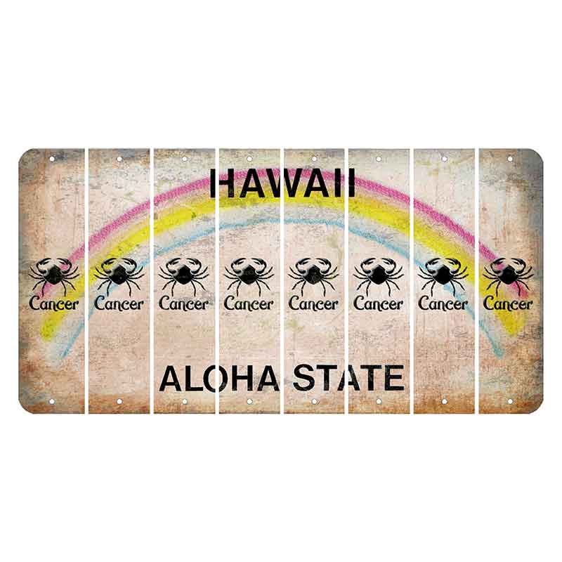 Hawaii Rainbow Cut License Plate Strips (Set of 8) Zodiac Sign - Aries