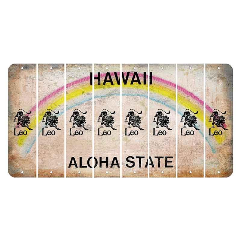 Hawaii Rainbow Cut License Plate Strips (Set of 8) Zodiac Sign - Gemini