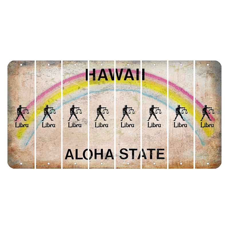 Hawaii Rainbow Cut License Plate Strips (Set of 8)