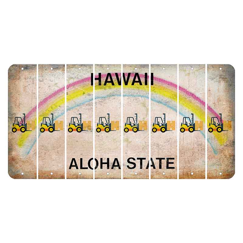 Hawaii Rainbow Cut License Plate Strips (Set of 8) Forklift