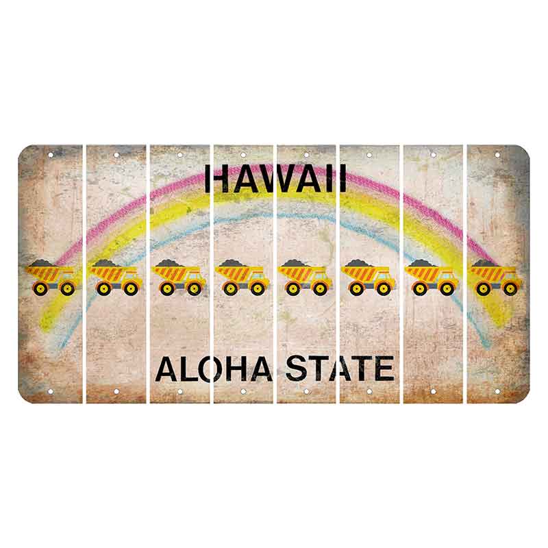 Hawaii Rainbow Cut License Plate Strips (Set of 8)