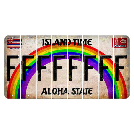 Hawaii Rainbow Island Time Cut License Plate Strips (Set of 8)