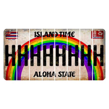 Hawaii Rainbow Island Time Cut License Plate Strips (Set of 8)