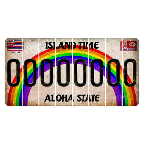 Hawaii Rainbow Island Time Cut License Plate Strips (Set of 8)