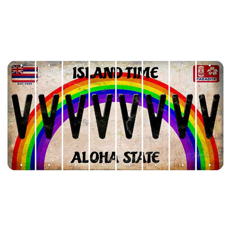 Hawaii Rainbow Island Time Cut License Plate Strips (Set of 8)