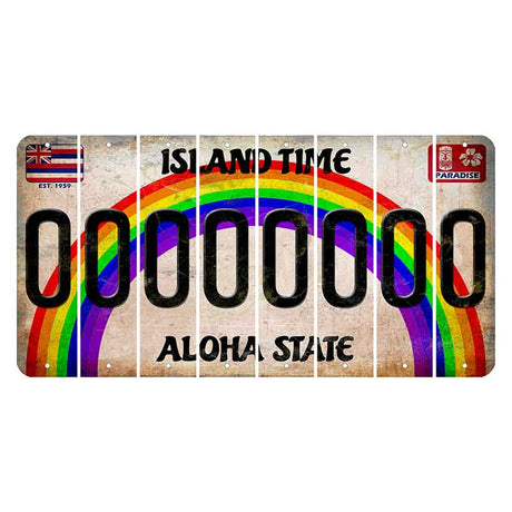 Hawaii Rainbow Island Time Cut License Plate Strips (Set of 8)