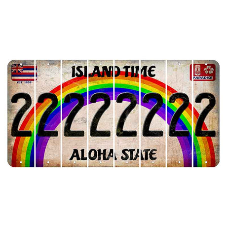 Hawaii Rainbow Island Time Cut License Plate Strips (Set of 8)