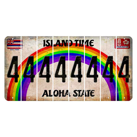 Hawaii Rainbow Island Time Cut License Plate Strips (Set of 8)