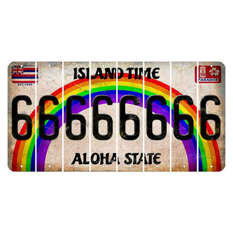 Hawaii Rainbow Island Time Cut License Plate Strips (Set of 8)