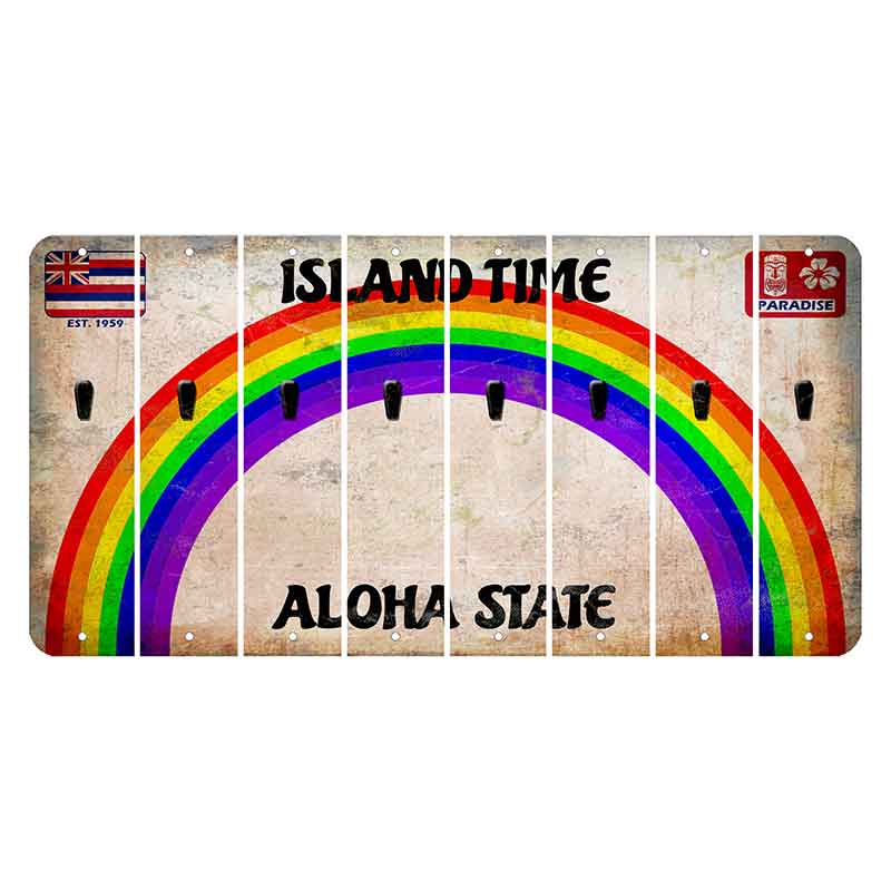 Hawaii Rainbow Island Time Cut License Plate Strips (Set of 8) Apostrophe