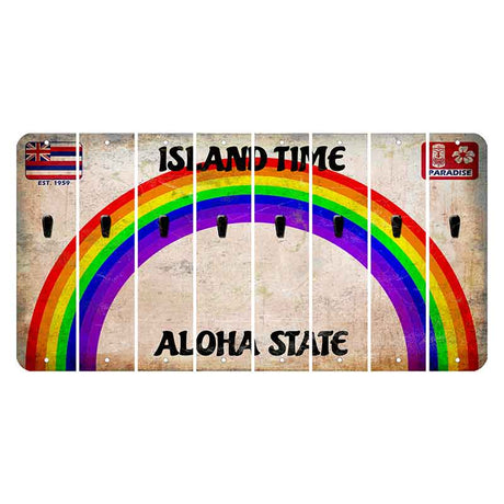 Hawaii Rainbow Island Time Cut License Plate Strips (Set of 8)