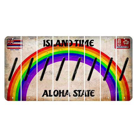 Hawaii Rainbow Island Time Cut License Plate Strips (Set of 8)