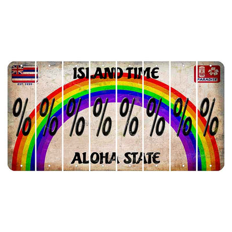 Hawaii Rainbow Island Time Cut License Plate Strips (Set of 8)