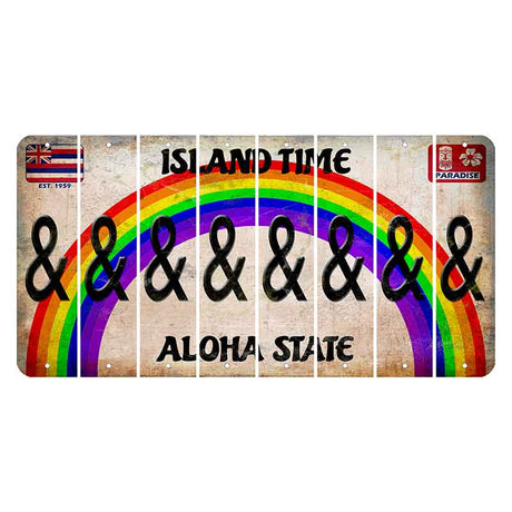 Hawaii Rainbow Island Time Cut License Plate Strips (Set of 8)