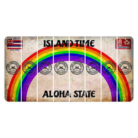 Hawaii Rainbow Island Time Cut License Plate Strips (Set of 8)