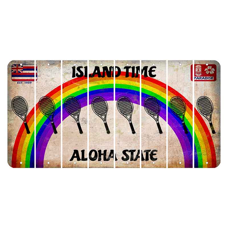 Hawaii Rainbow Island Time Cut License Plate Strips (Set of 8)