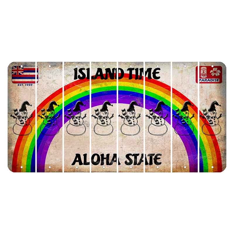 Hawaii Rainbow Island Time Cut License Plate Strips (Set of 8)