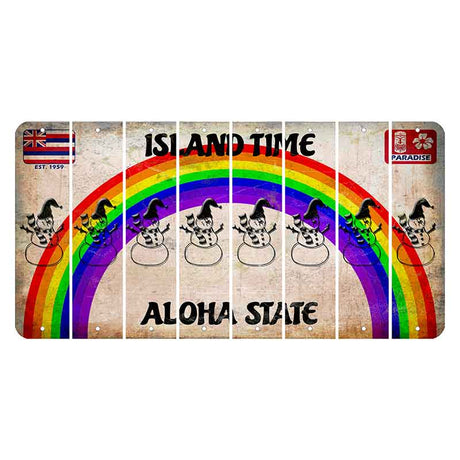 Hawaii Rainbow Island Time Cut License Plate Strips (Set of 8)