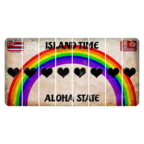 Hawaii Rainbow Island Time Cut License Plate Strips (Set of 8)